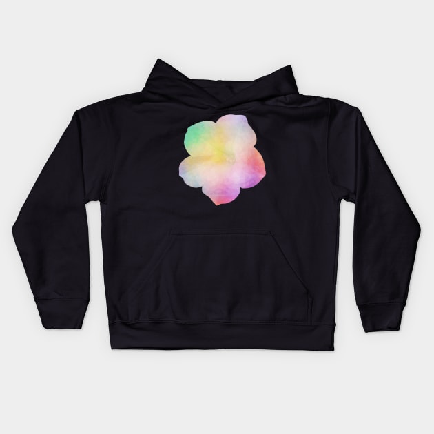 Rainbow flower...with triangles! Kids Hoodie by Geomhectic